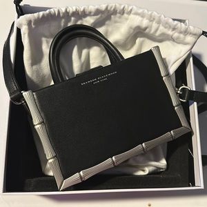 Bamboo B Tote with Silver Hardware